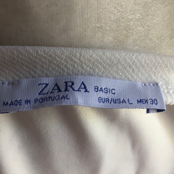 Zara Basic White Embellished Top/T-shirt Size L EUC - Picture 4 of 4